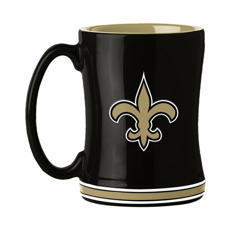 LOGO BRANDS New Orleans Saints 14oz Relief Mug 620-C14RM